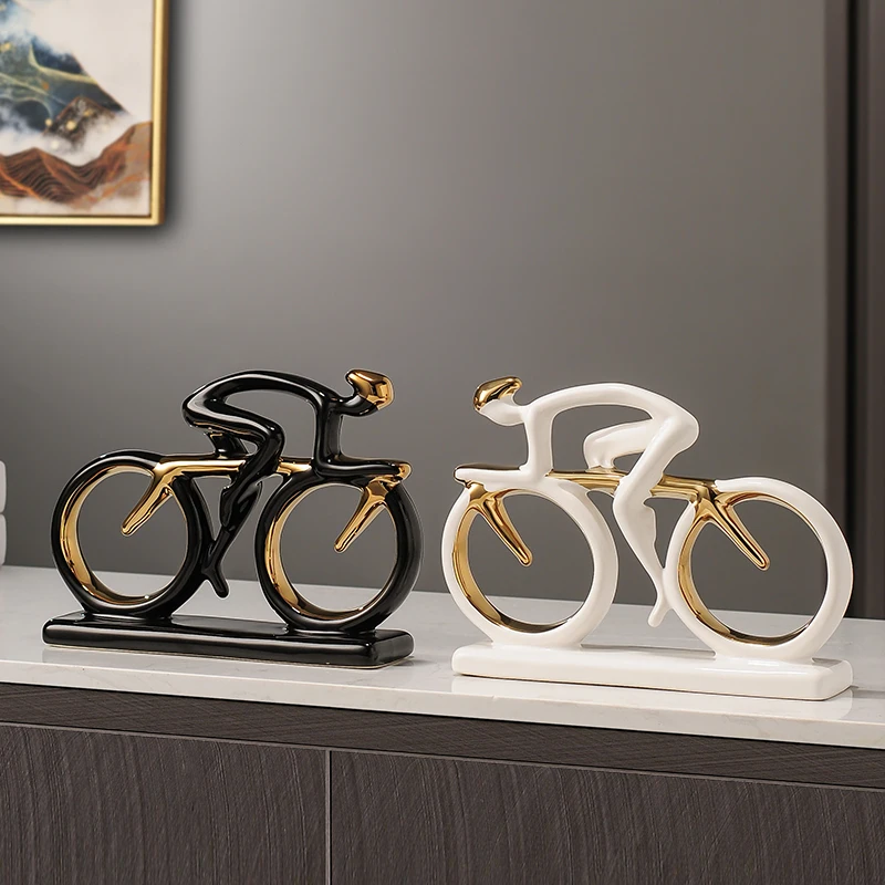 Living room entrance bookcase wine cabinet ornament bicycle study sports bicycle model decoration