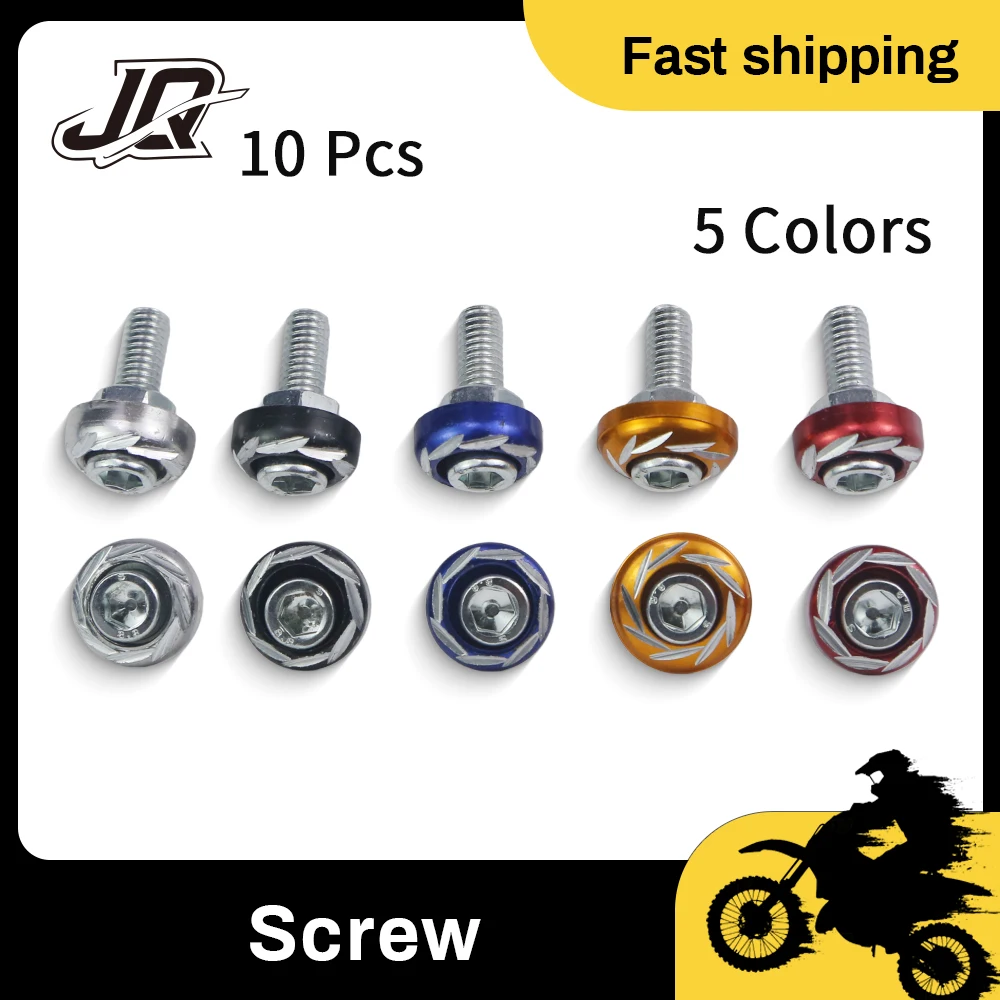 

10Pcs Colorful Motorcycle Nut Covers Alloy Fastener Caps Decorative Protective Covers For Motorcycle Body Fairing Accessories