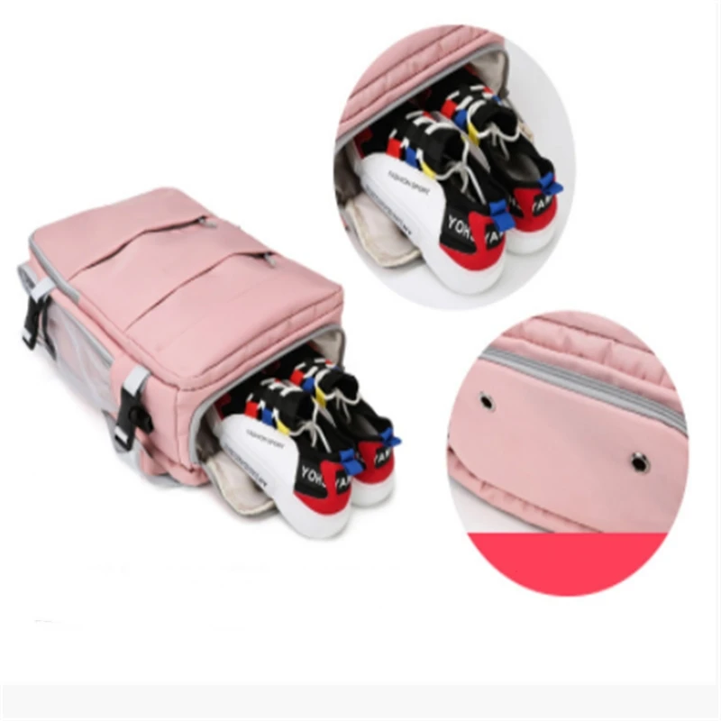 Pink Women Travel Backpack Water Repellent Anti-Theft Stylish Casual Daypack Bag with Luggage Strap & USB Charging Port Backpack