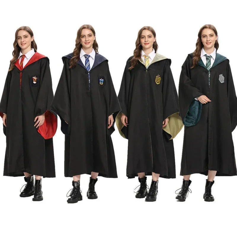 S-XXL Dorosły Harries Cosplay Magiczna Peleryna Szata Potters Hermione Gryffindor Kostium na Halloween, Święta, Studniówkę, Akcesoria, Prezent (yellow / L)