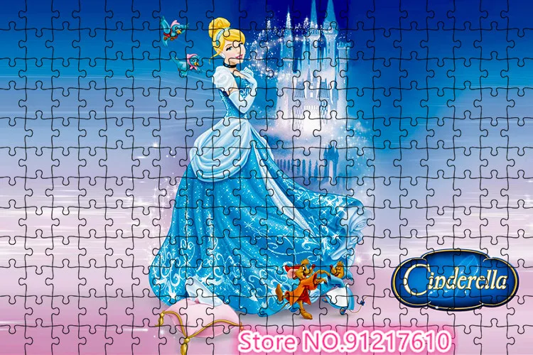 Cinderella Disney Princess Cartoon Characters 1000 Puzzles Children's Educational Brain-Burning Game Puzzle Holiday Gift