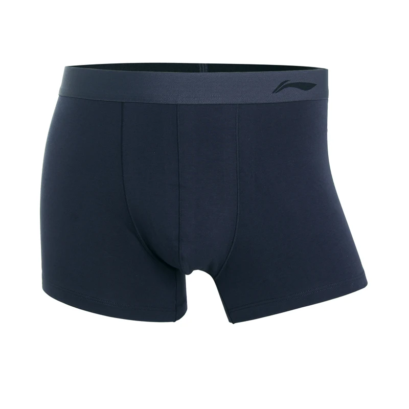 Li-Ning Men GYM Underwear Solid Color Soft Breathable 94%Cotton 6%Elastane Male Panties LiNing Sports Underpants Shorts AUAV003 image 3