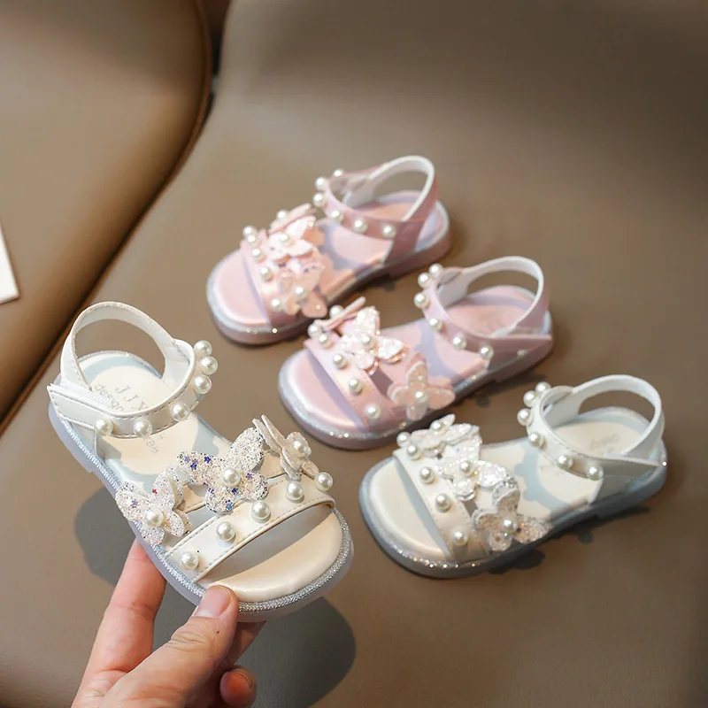 

Sandalias 2024 Summer's Princess Child Sandals Bow Tie Girls' Shoes Fashion Casual Non Slip Kids Shoes Beach Shoes zapatos