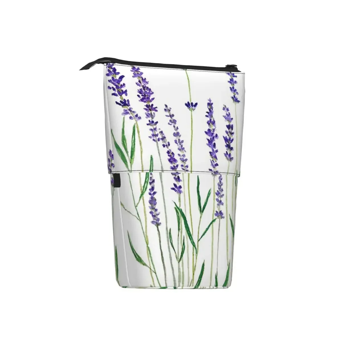 Hand Painted Purple Lavender Reversible Pencil Cases Pencil Pouch Storage Large Capacity Pen Box Pencil Bag for Kids Gifts