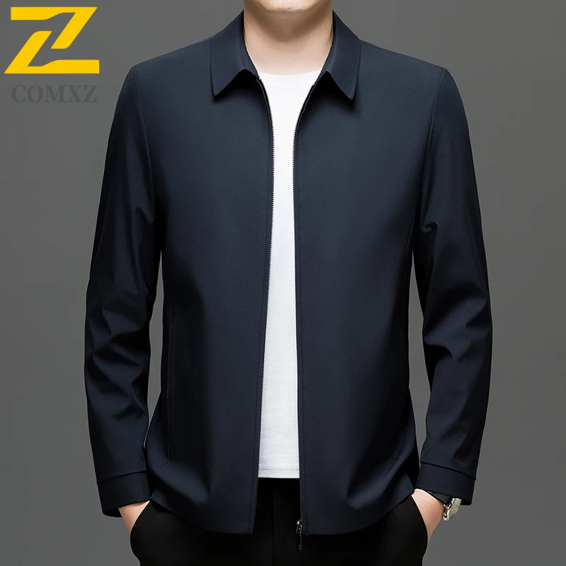 2025 Business Jacket Men Premium Fashion  Outdoor Work Coat Casual Solid Color Lightweight Spring And Autumn Thin Overcoat