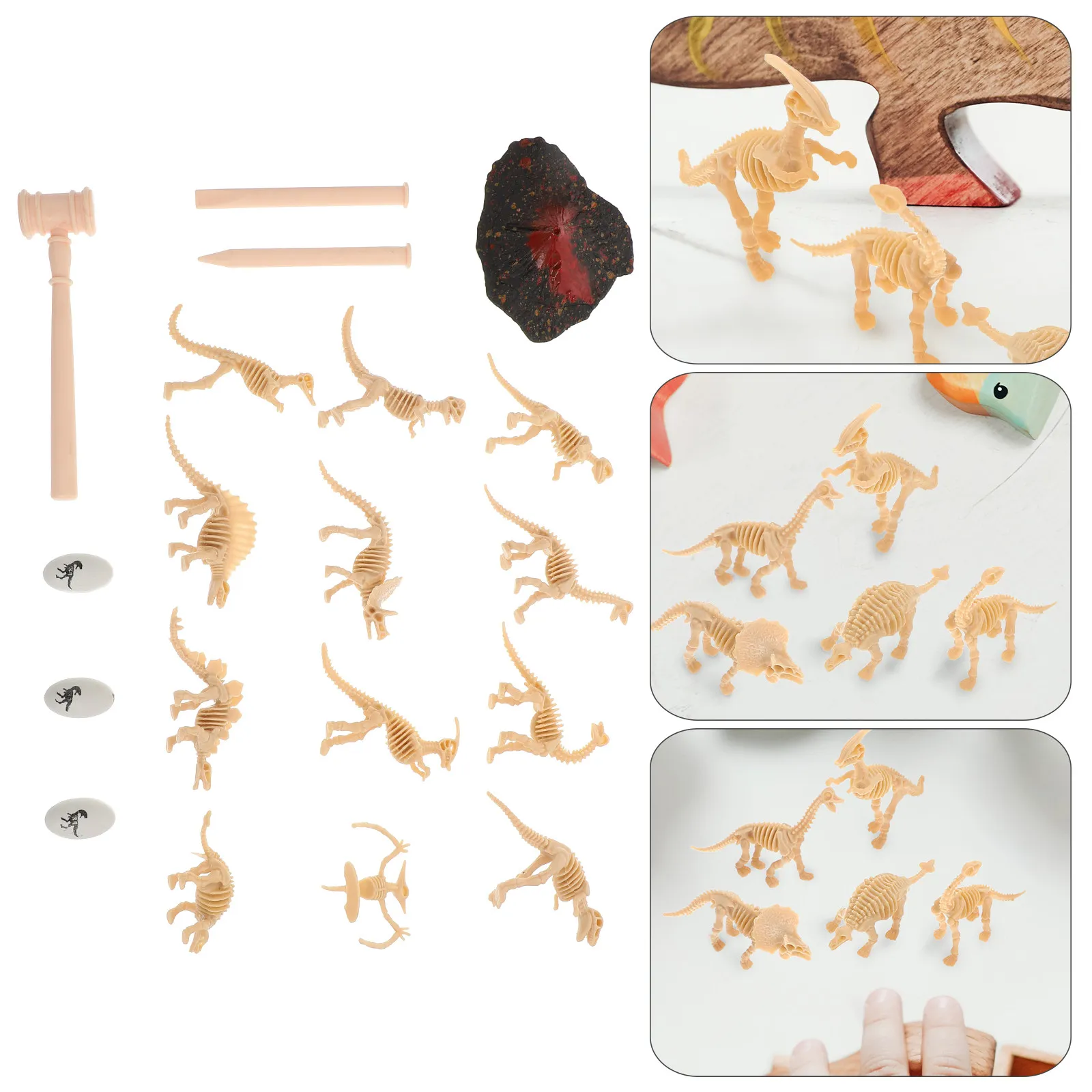 

19Pcs Dinosaur Excavation Educational Set Children Archaeological Digging DIY Teaching Creative Desktop Ornament