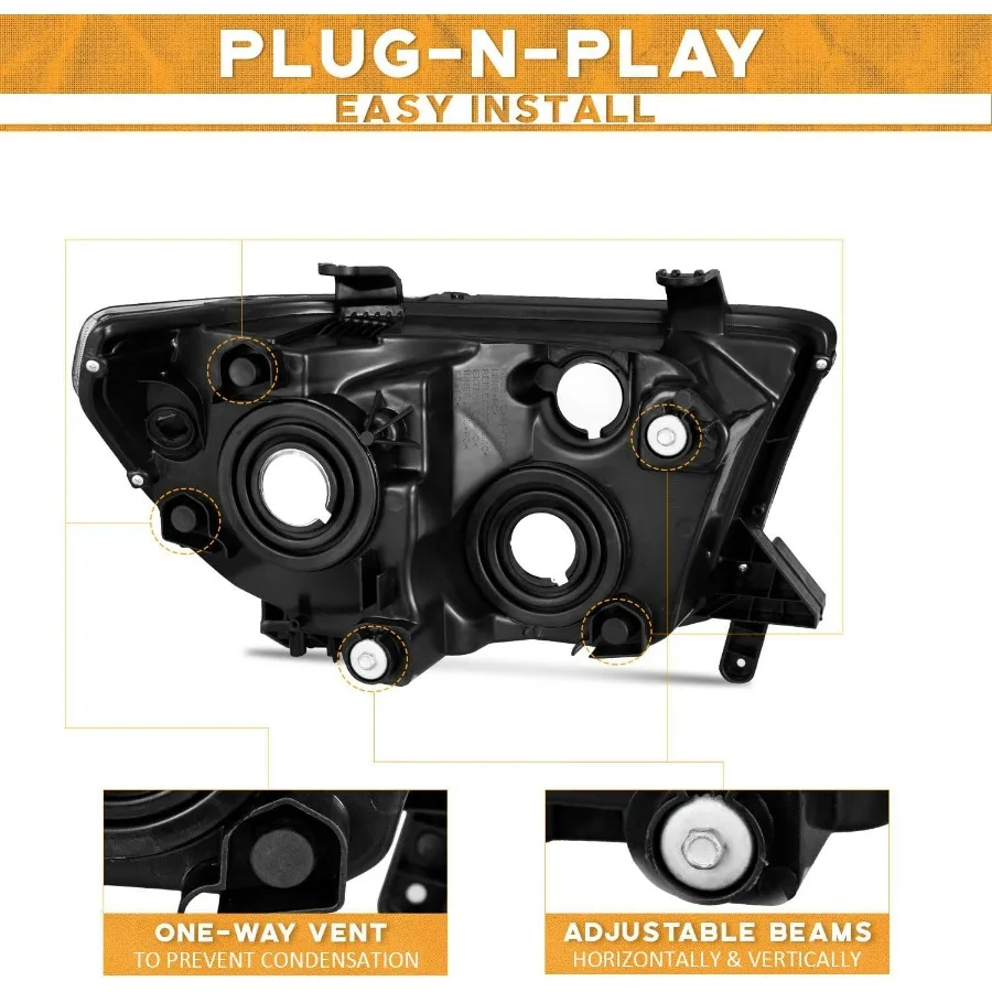 Koplamp voor 20072013 Tundra en 2008-2017 Sequoia compatibel met modellen zonder niveauregelaar en Sequoia-modellen 20122014