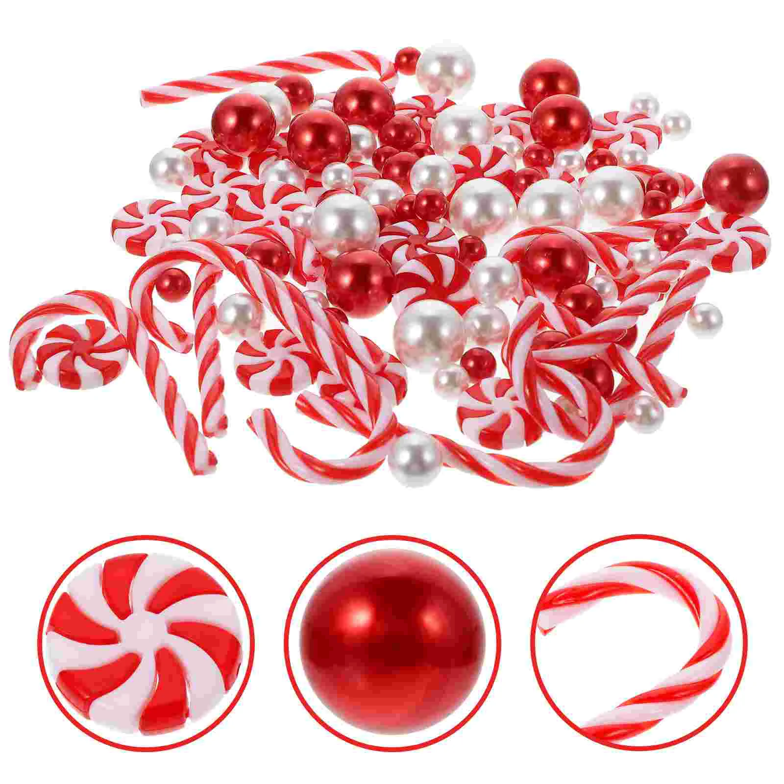 Christmas Ornaments Vase Filler Pearls Xmas Decorations Floating Plastic Candy Themed