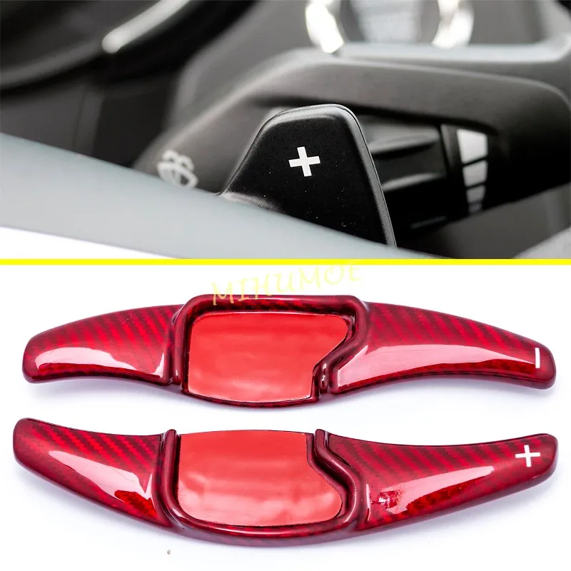 

Steering Wheel Paddle Shifter Extension For Ford Fusion Edge Mondeo Lincoln MKC MKS MKX MKZ Red Carbon Fiber