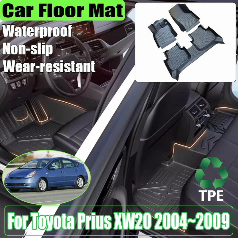 

Автомобильные аксессуары для Toyota Prius XW20 2004 ~ 2008 2009 авто TPE материал напольные коврики против царапин грязевой ковер с левым рулем полный ковер