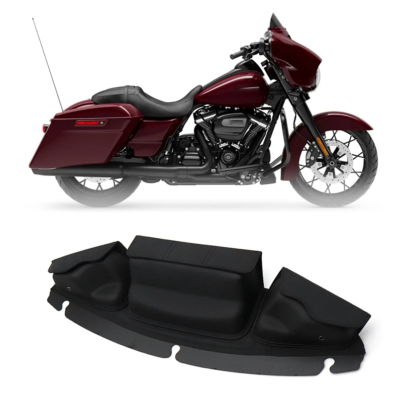 

Motorcycle Windshield Bag Fairing Pouch 3 Pocket For Electra Street Tri Glide 2014-2020