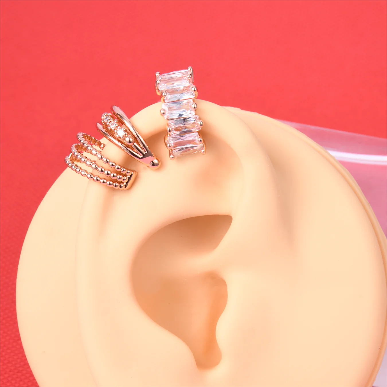 3Pcs/Set Ear Clips Earring for Women Punk Metal Zircon Ear Cuff  Cartilage Hoop Earrings Ear Cuff Fake Piercing Clip on Earring
