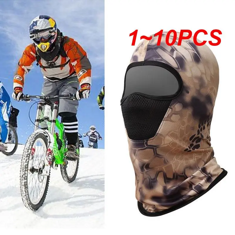 1~10PCS men cycling quick-drying headgear Tactical Camouflage Balaclava Mesh face mask desert python pattern leisure Baotou