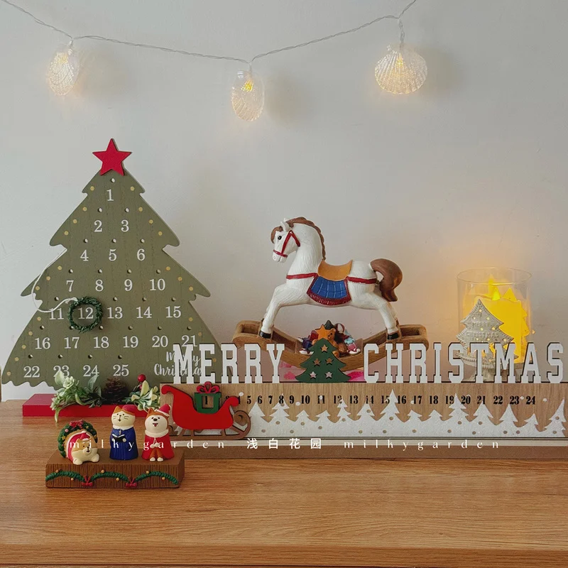 جو عيد الميلاد حصان خشبي كبار سانتا كلوز قطار هدية عيد الميلاد عرض فوز الديكور مول الحلي الزخرفية #3