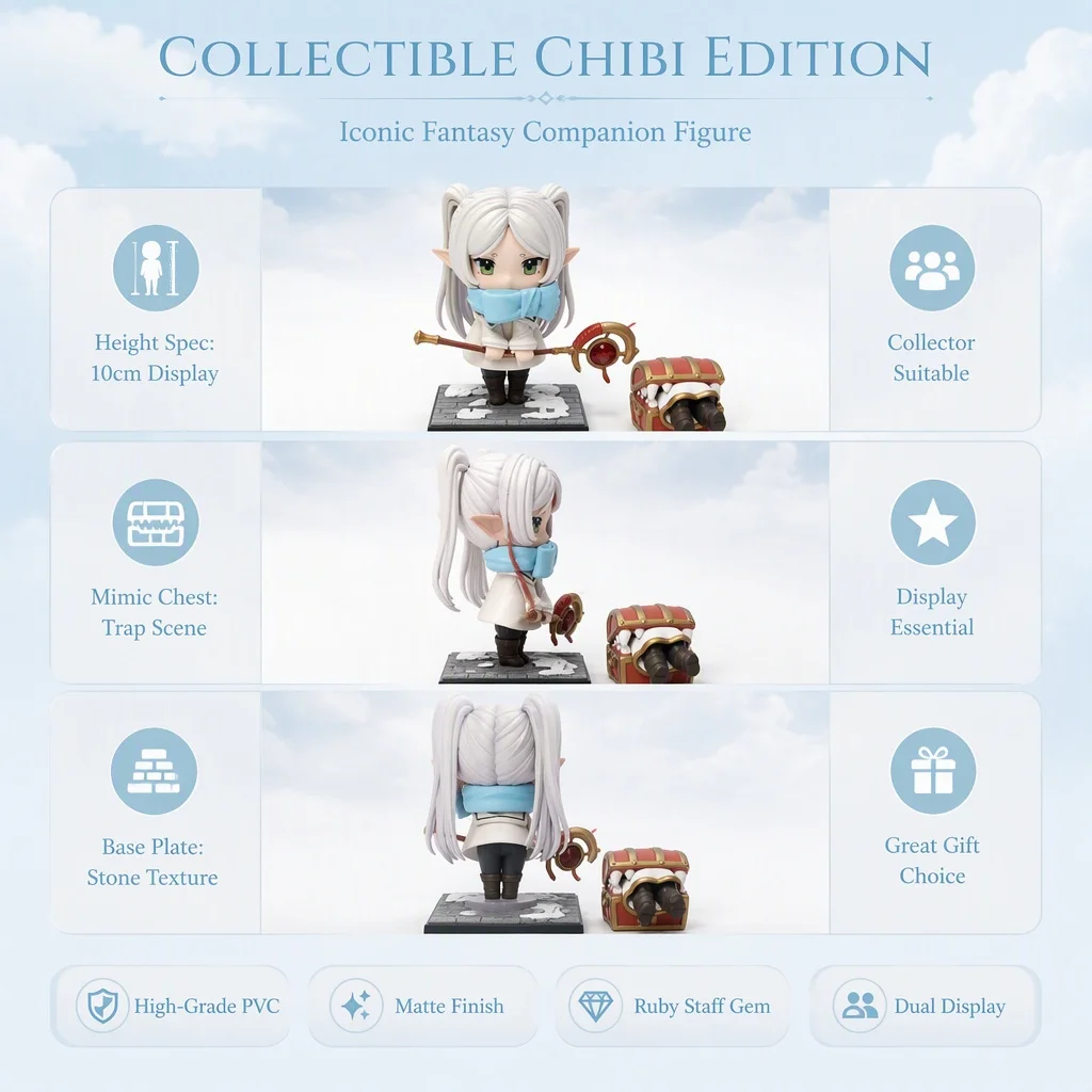 18cm PVC Cute Frieren Winter Outfit Figure Beyond Journeys End Anime Statue Collection Display Decorative Showpiece Home Gift