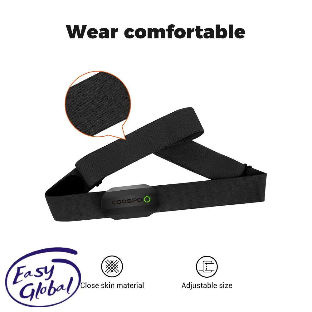 CooSpo H808S Premium DualConnectivity HR Tracker ANT Bluetooth Chest Strap for Wahoo Garmin Zwift Optimal Cycling Computer 15g