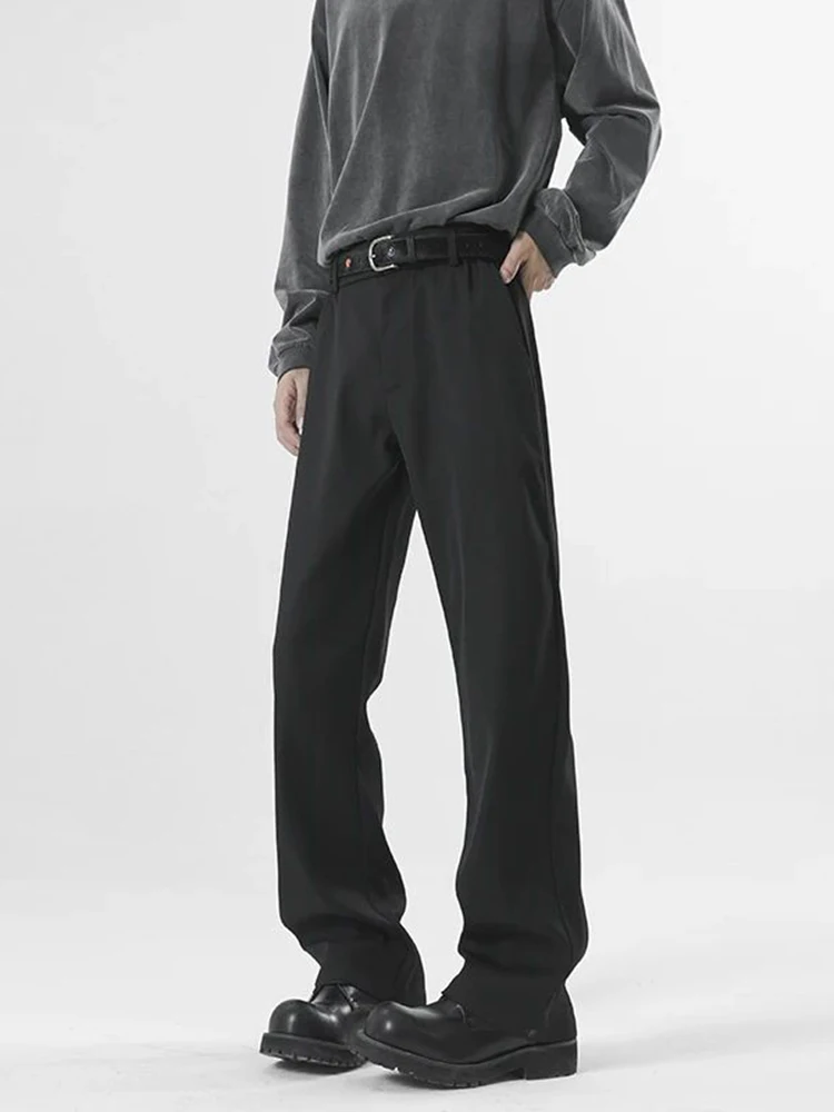 

American Sle Knife Bell Bot Fce Lined Men's Pants Drapey High End Straight Leg Slim Fit Autumn Winter Trousers