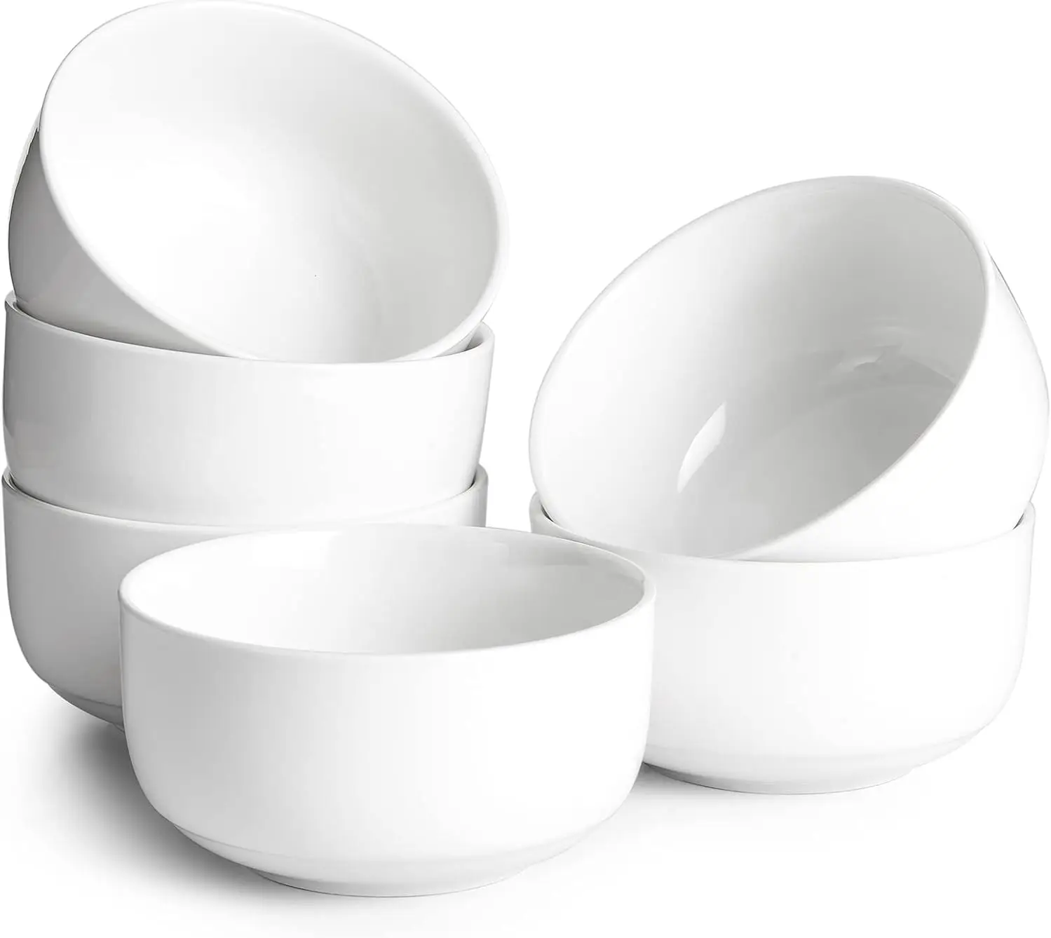 

Cereal Bowl, 22 Ounce Soup Bowls White Ceramic Bowl Set of 6, White Porcelain Bowls for Kitchen, Oven & Dishwasher & Mi