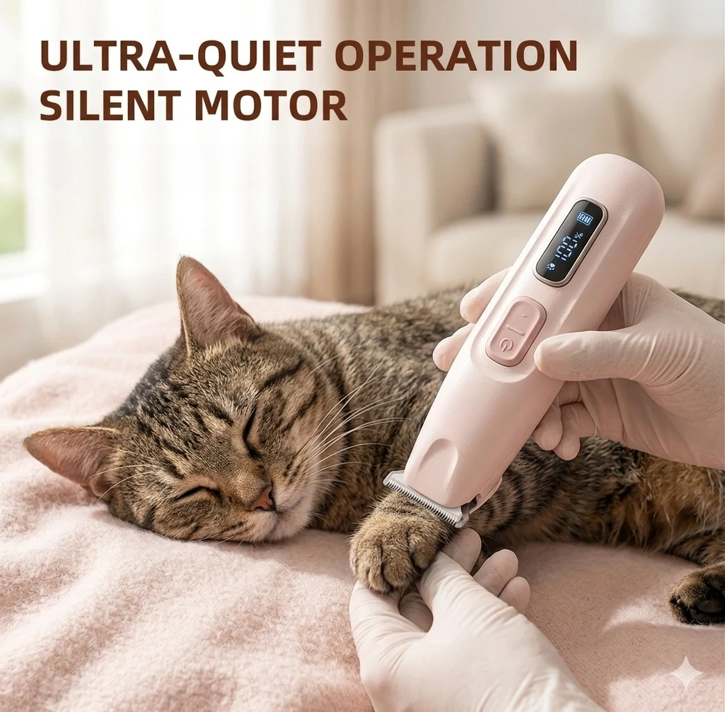 

Professional Pet Hair Trimmer with LED Light Smart Display Waterproof Dog Cat Paw Ear Eye Grooming Clippers Rechargeable Shaver