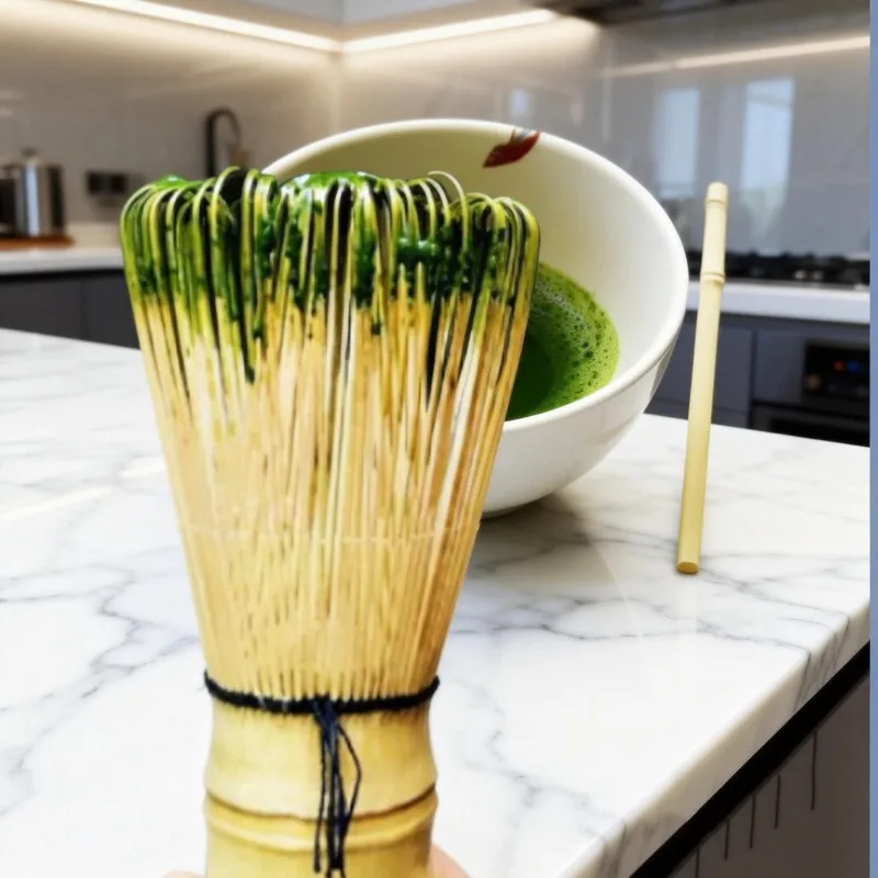Japanese matcha tea whisk brush - bamboo tea seat and spoon accessories