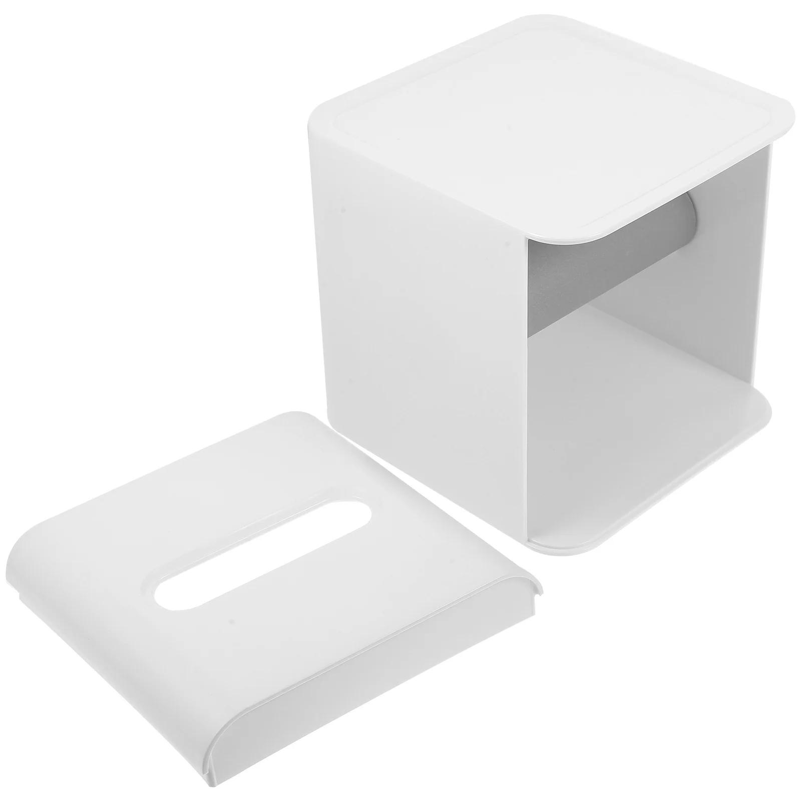 

Square Tissue Box Cube Roll Paper Organizer Storage Case For Bathroom Living Room Bedroom Office Plastic Napkin Holder