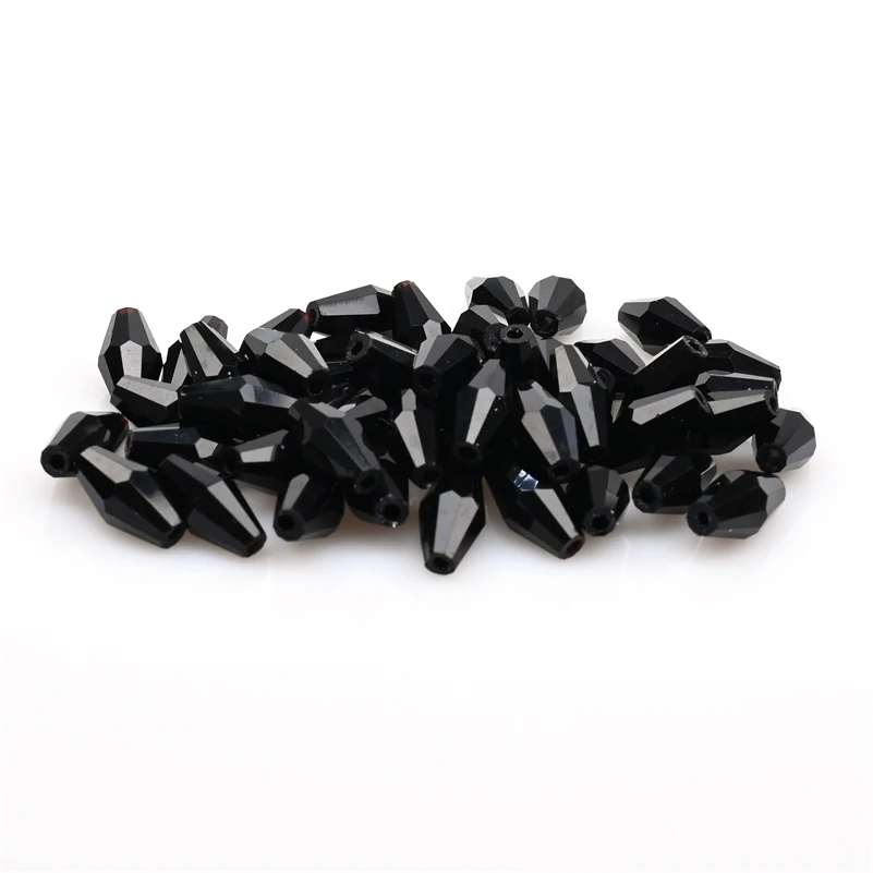 12mm Czech Black Faceted Biconical Beads Solid Color Glass Loose Spacer Beads for Jewelry Making Crafts Beading 50pcs/lots