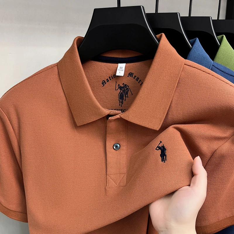 High-End 100% Baumwolle Kurzarm Polo Shirt Herren Sommer Luxus Marke Klassische Paul Pony Stickerei Freizeit Business Mode Golf T-Shirt – Detail 18