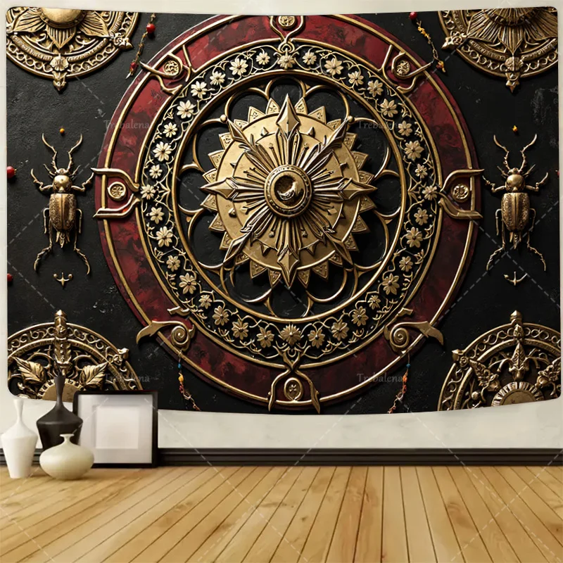 

1 шт. настенный гобелен винтажный золотой настенный гобелен с мандалой для декора гостиной в стиле бохо