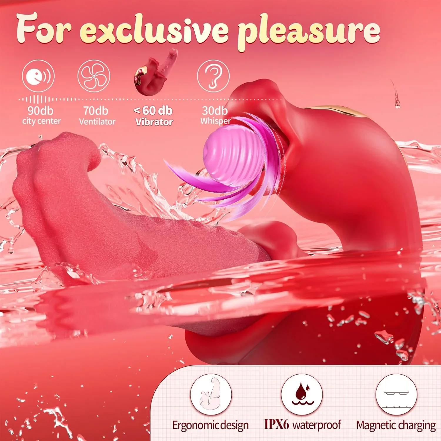 Rose Licking Realistic Tongue Vibrator G-spot Nipple Vagina Stimulator Clitoral Massager Thrusting Dildo Adult Sex Toy - view 2