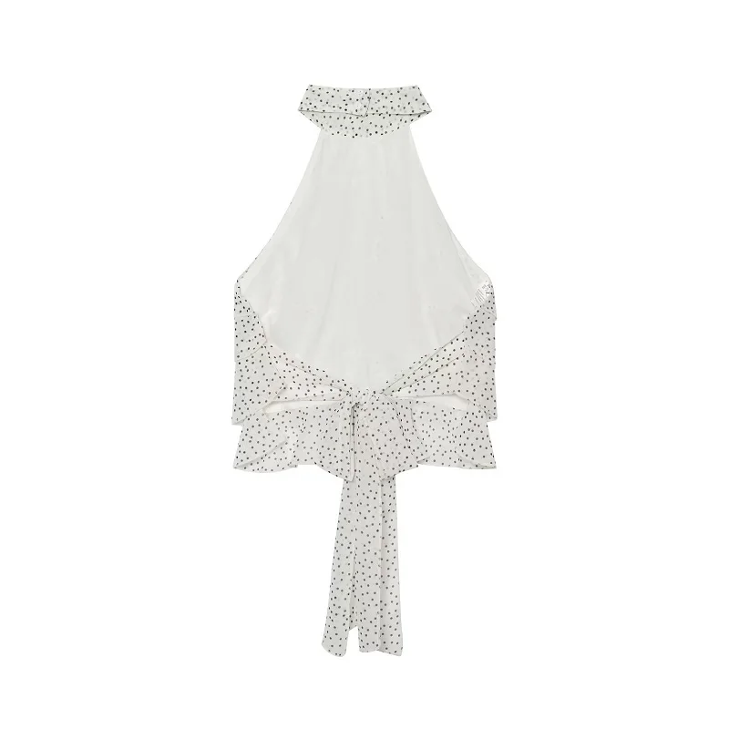 MUJER Rüschen-Neckholder-Top für Damen, schulterfrei, rückenfrei, für den Sommer, ärmellose Oberteile, sexy Camisole, Crop-Top für Damen – Detail 5