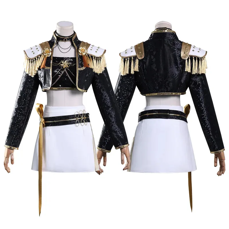 

Huntrix Kpop Demon Hunters Mira Cosplay Wig Red Stage Performance Halloween Costume Uniform Shiny Roleplay Outfit5;c,8'z,6.k;