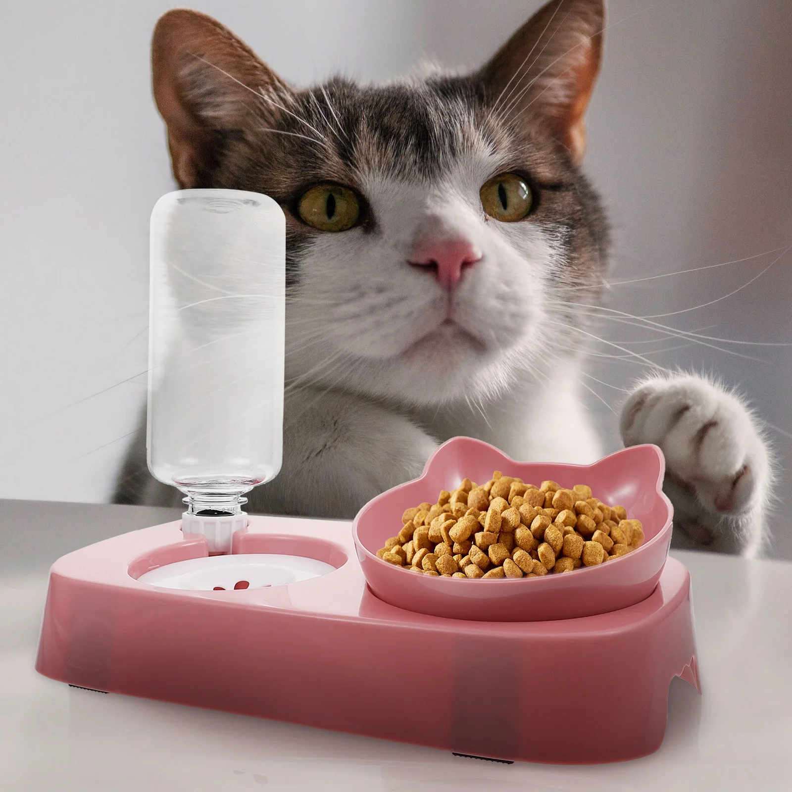 

1 Set Feeding Automatic Water Dispenser For Cats Dogs Rabbits Bite Resistant Detachable Design Neck Protection Supplies Stable
