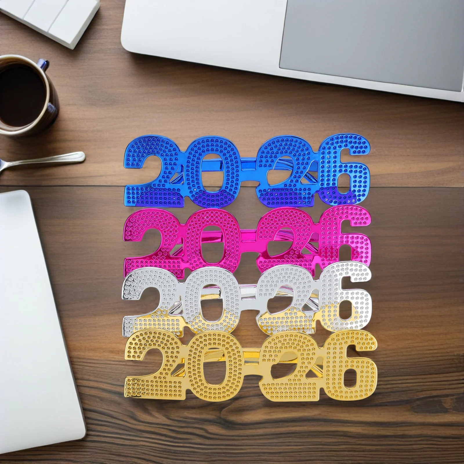 

2026 Number Eyeglasses 2025 Eyewear Graduation New Year Glitter Sunglasses Party Supplies