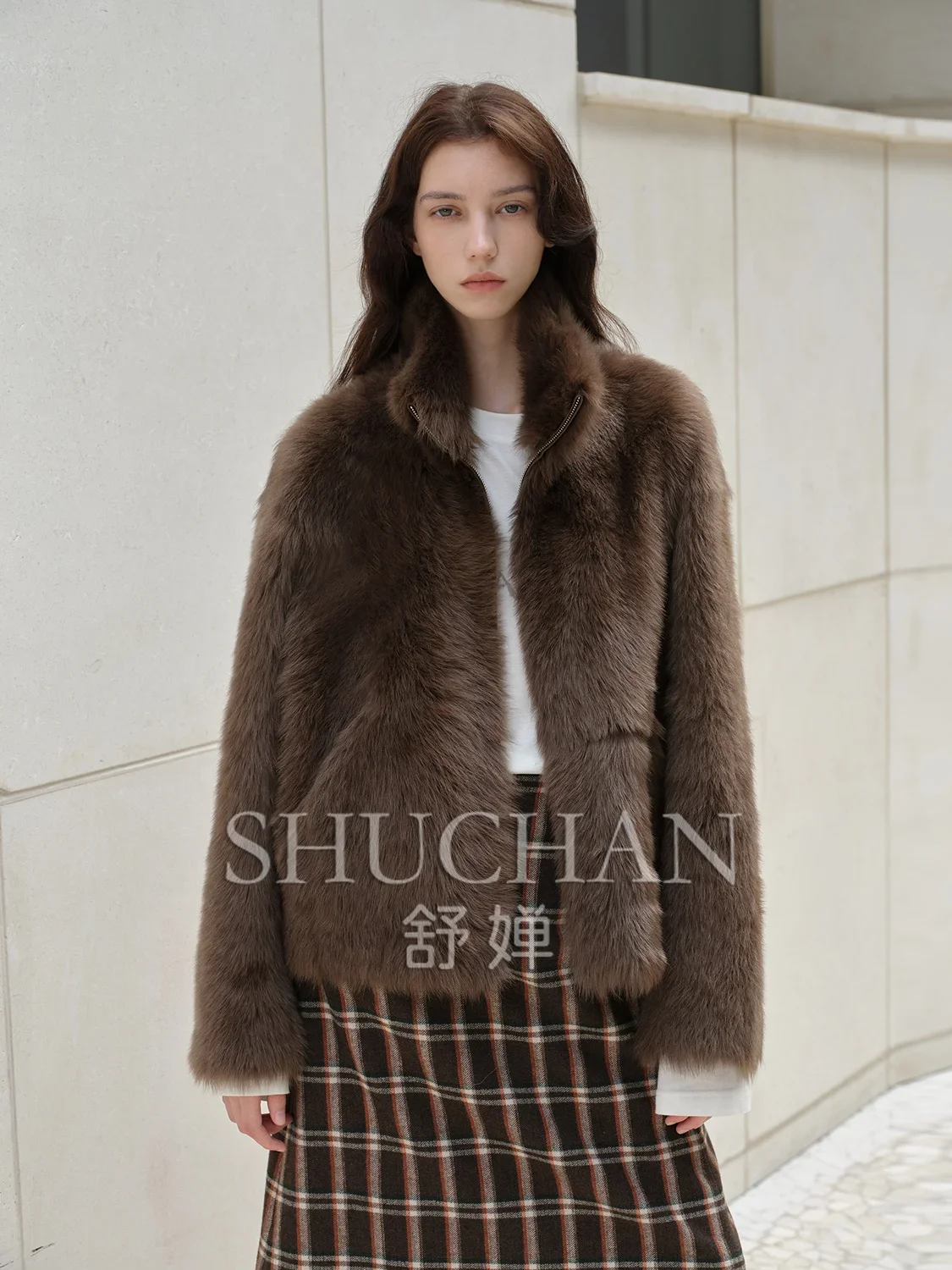 New 2024 Street Wear Straight Tuscan Straight Fur Zipper Jacket Women Gruby dwustronny futrzany płaszcz damski