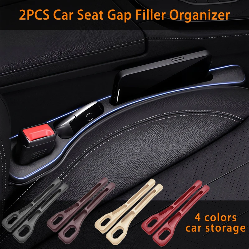 2Pcs Car Seat Gap Filler Universal Leak-Proof Strip Seat Crevice Storage Box Bag Organizer Decoration Interior Auto Accessories