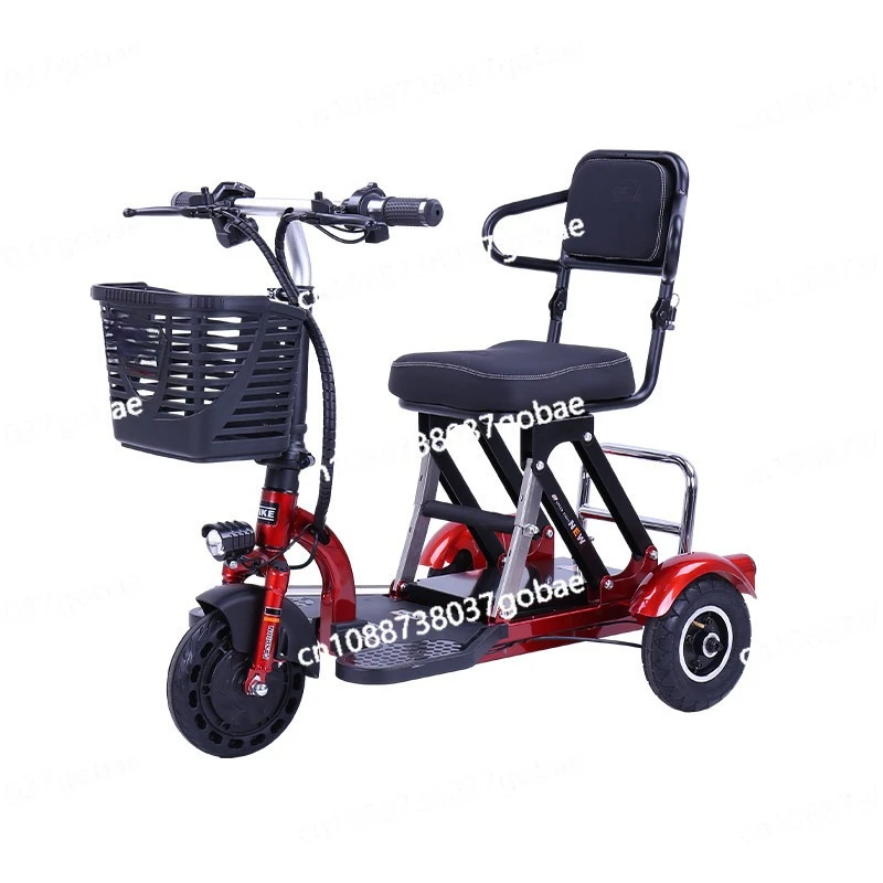 دراجة ثلاثية العجلات صغيرة الحجم قابلة للطي لكبار السن أثناء السفر والترفيه وبطارية ليثيوم كهربائية محمولة