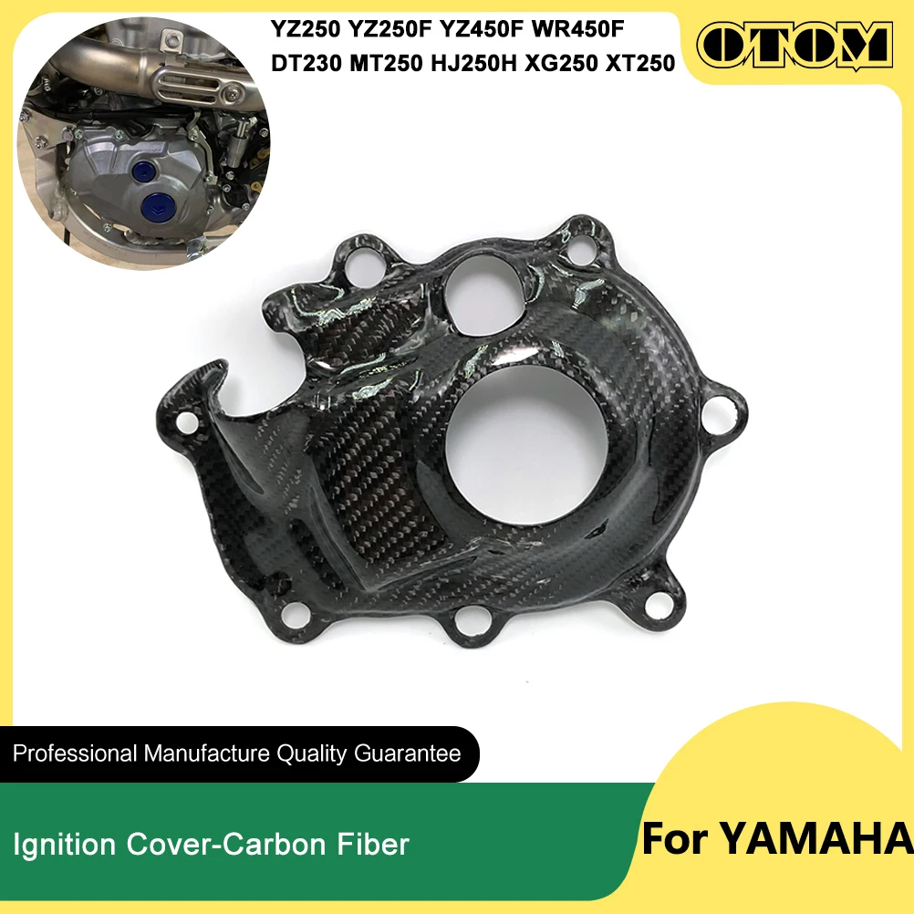 OTOM 1999-2023 Motorcycle Ignition Cover Magnetic Guard Carbon Fiber Protector For YAMAHA DT230 MT250 HJ250H YZ250 YZ450F WR450F