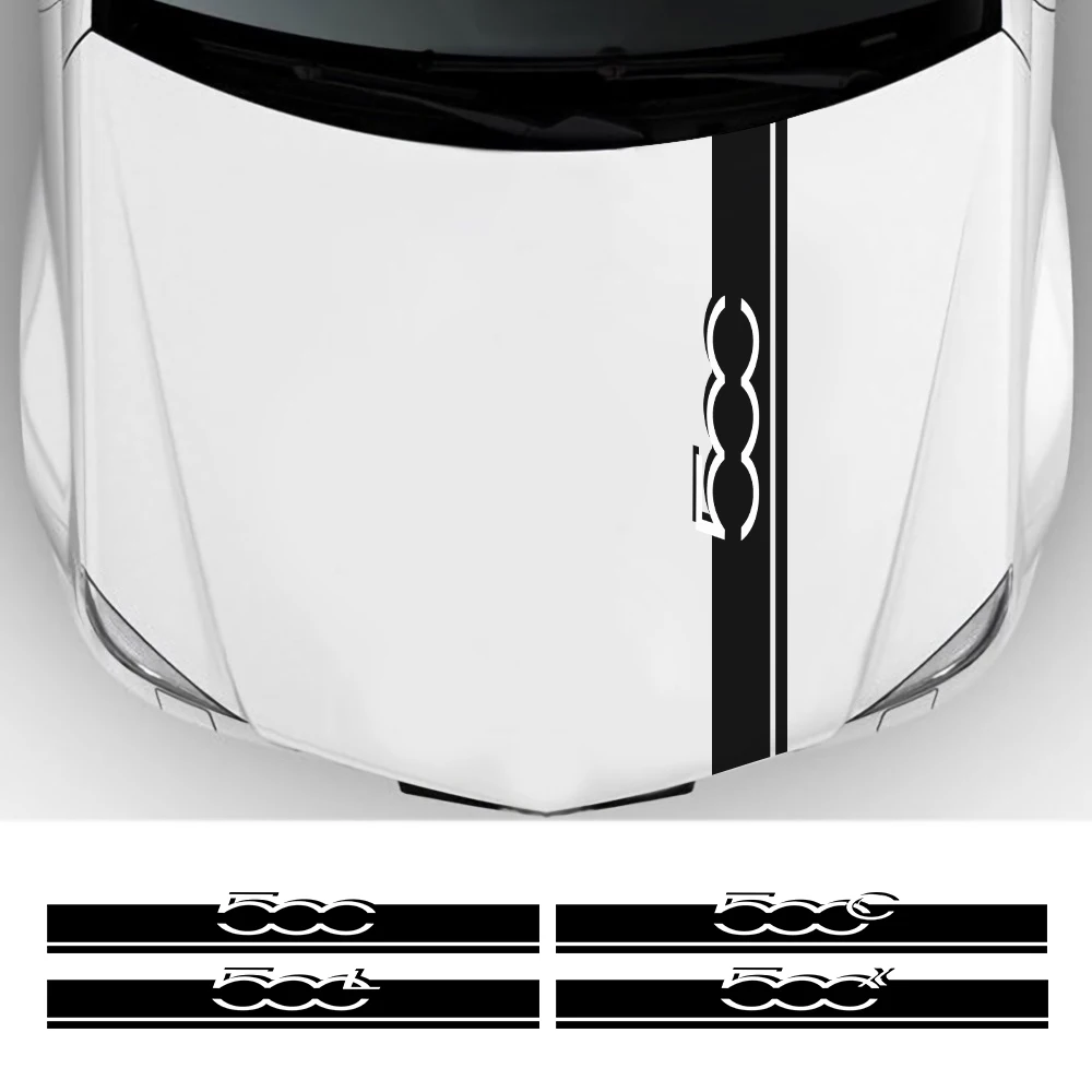 

Car Hood Bonnet Cover Sticker For Fiat 500 500C 2012 500X 500L Abarth 695 Motor Sport Vinyl Decor Decals Auto Tuning Accessories