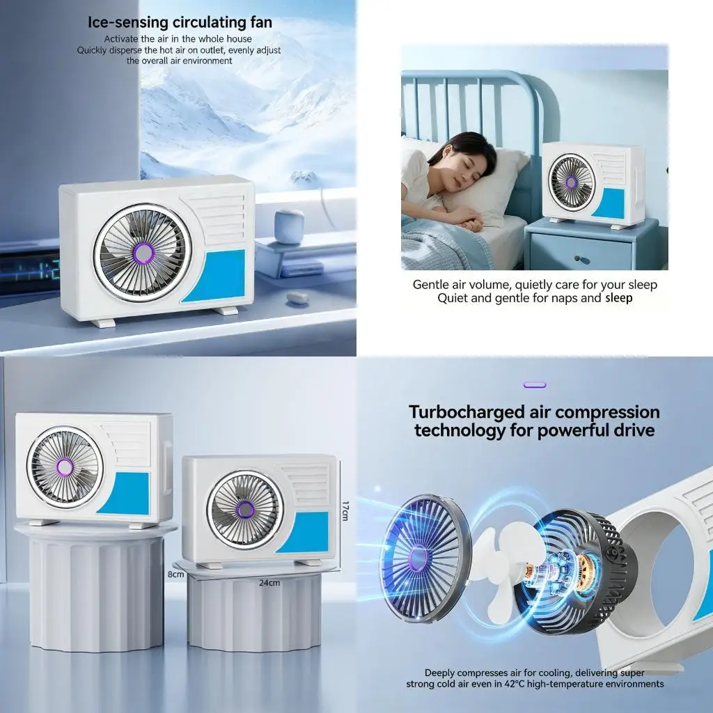 J6PE Space Efficient Rechargeable Desk Fan With Customizable Feature And Soft Wind For Any Space