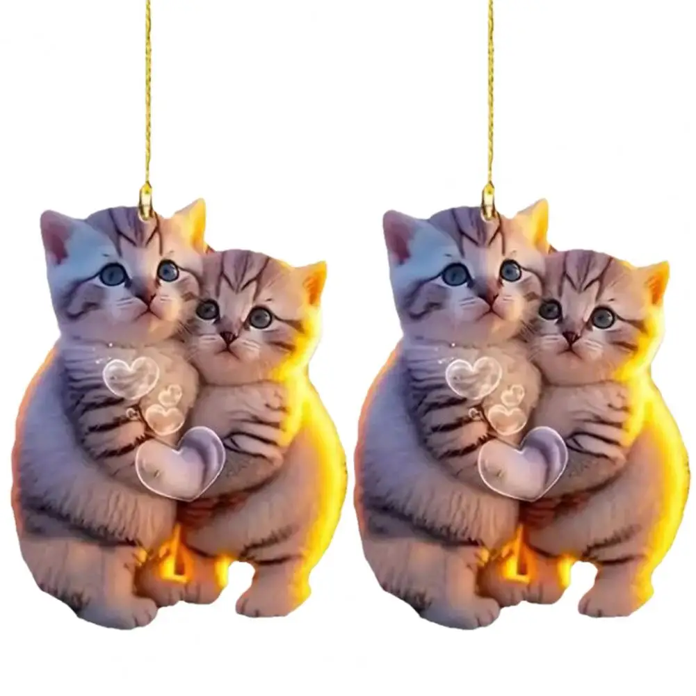 Cat Hanging Decor Acrylic Hanging Decoration Set for Car Rearview Mirror Backpack Kitten Ornament Keychain Pendant