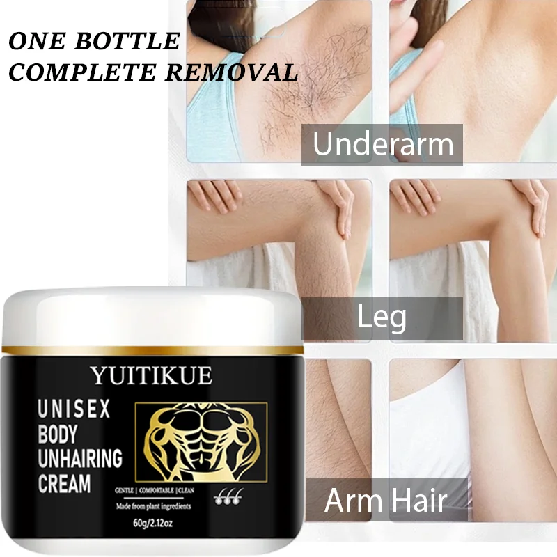 YUITIKUE Unisex Hair Remover Cream - Plant Ingredients, Effectively Remove Body Hair Without Irritation 60g view 4