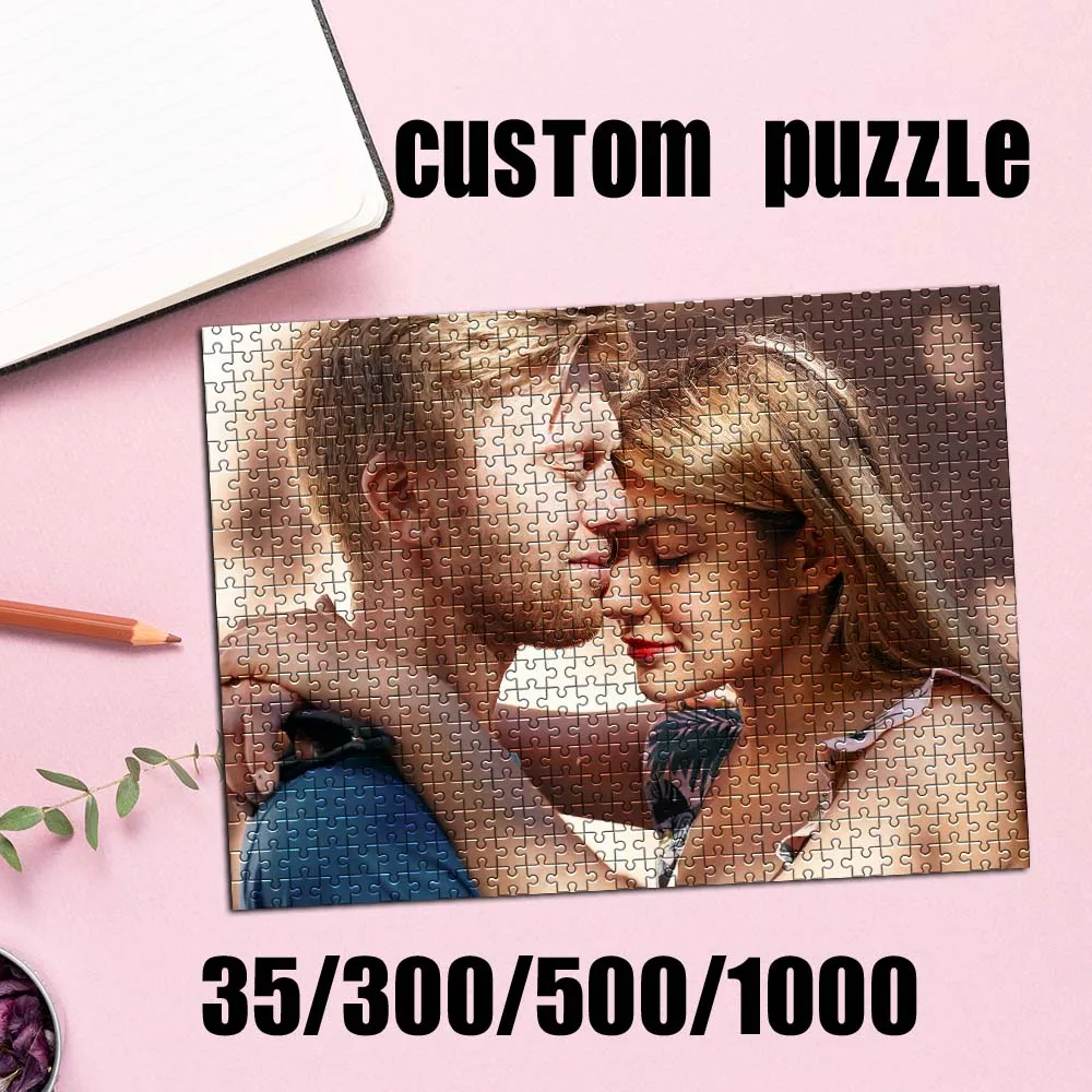 35/300/500/1000pcs Personalized Custom Photo Puzzle couple photos Assembling Picture