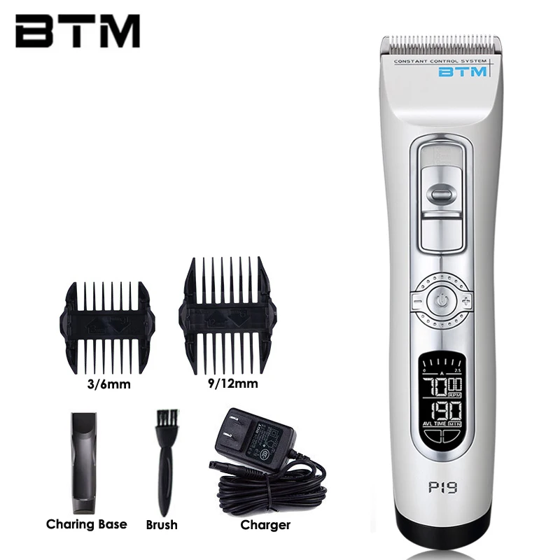 BTM P19 Professional Hair Clipper Top Hair Trimmer for Barber Salon Rechargeable Electric Haircut Set Men Hair Cutting Machine