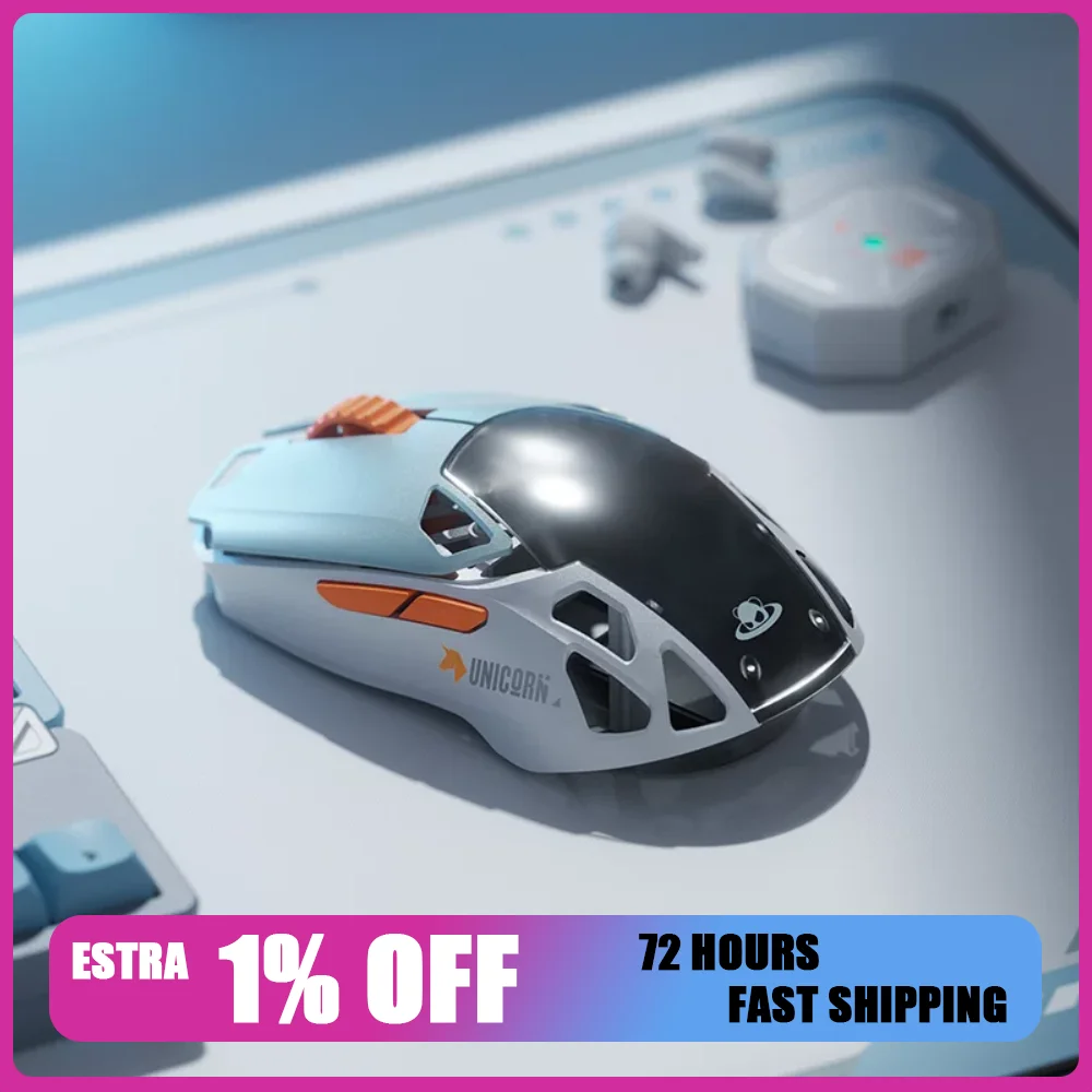 PANDAER IQUNIX Mouse 8K Three Mode Wireless Aluminum Alloy NearLink Lightweight Hollowed Out Low latency Electronic Gaming Mouse