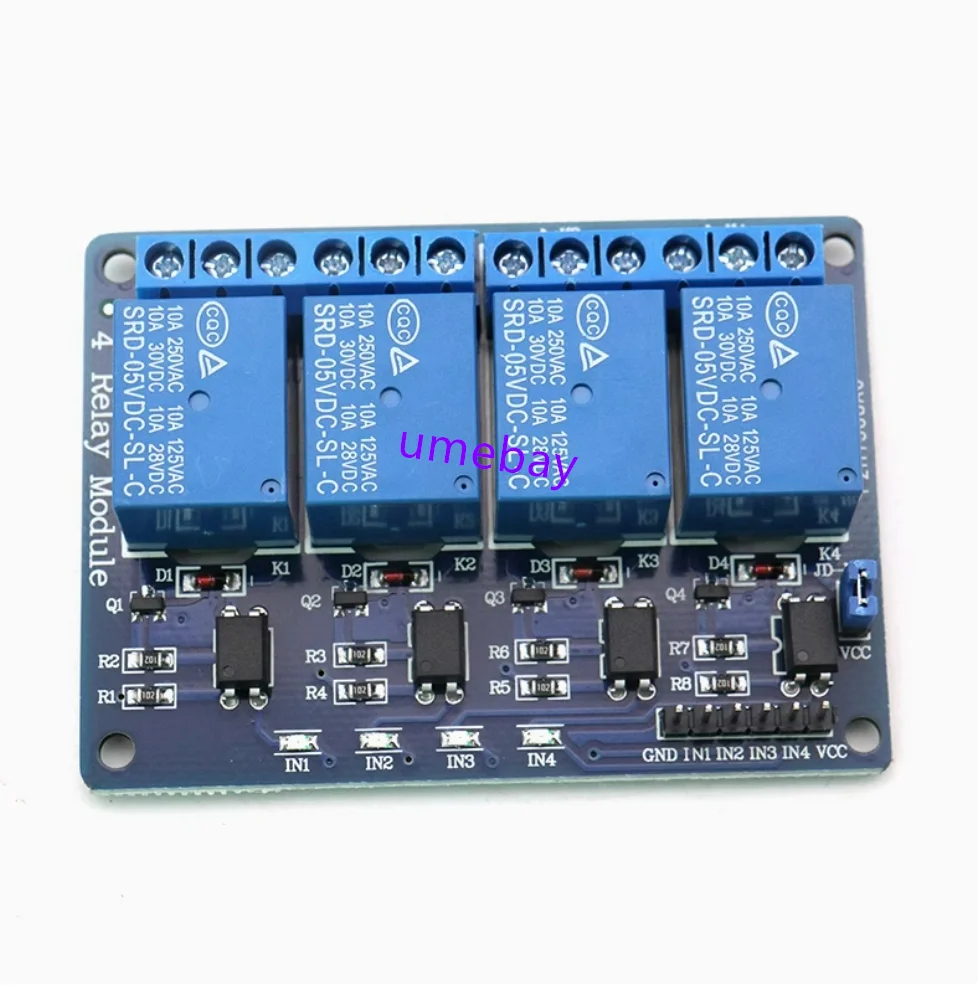 5pcs /  Equipped with optocoupler isolation, 4-channel relay module, microcontroller expansion board, control board, 5V relay ou