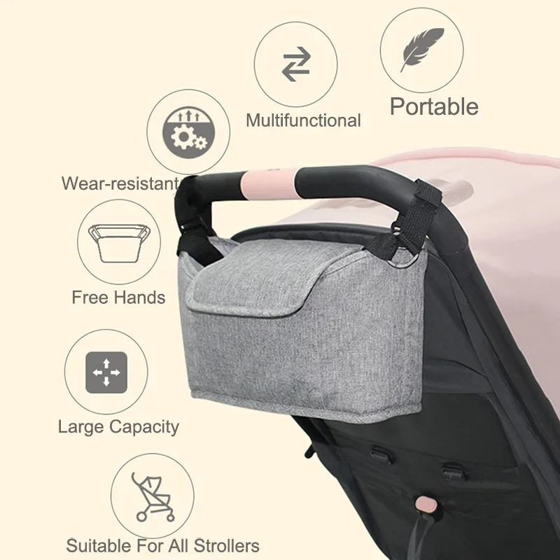 

2026 Multi-pocket Baby Stroller Organizer Bag Waterproof Baby Stuff Nappy Cup Holder Carriage Pram Buggy Cart Bottle Bag