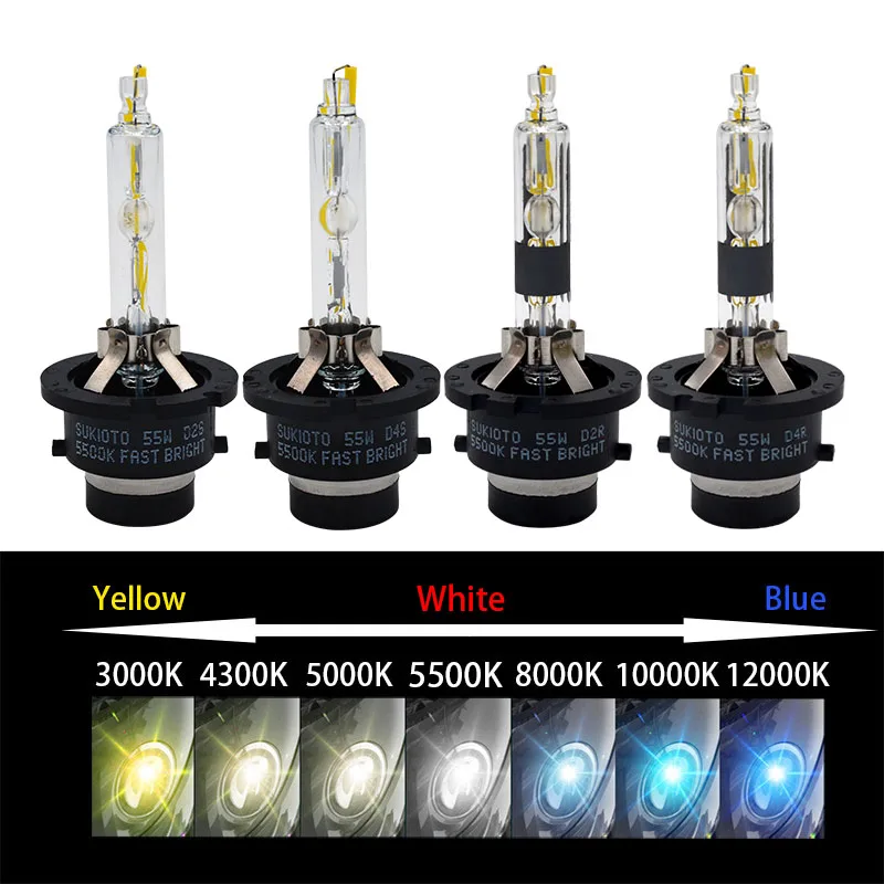 2PCS SUKIOTO JAPAN KYSQAIR VISION D2R 5500K Car Bulb 12V 55W D2S Xenon HID Lights Super Fast Bright D4S Auto Lamp D4R Xenon Kit