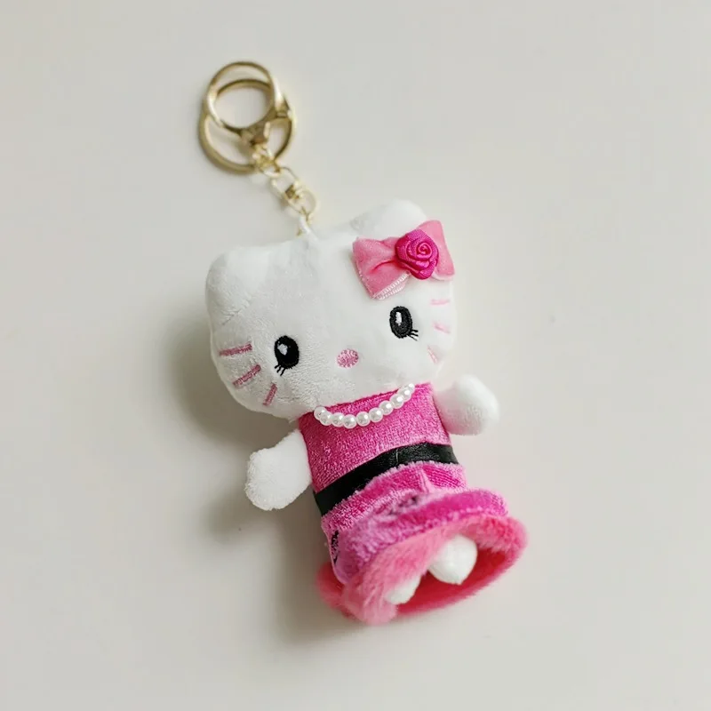 Kawaii Cartoon Sanrio portachiavi Limited Hello Kitty Toy Bag decorazione ciondolo Cute Soft Doll portachiavi bambini ragazze regali di fascino