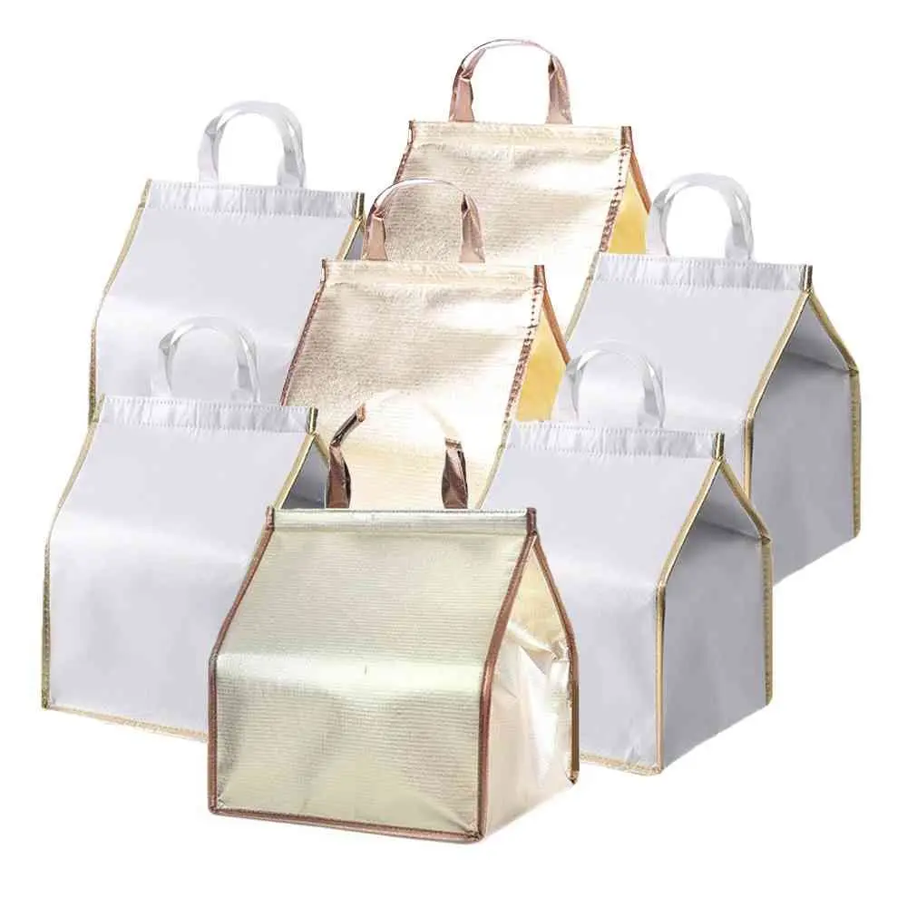 Foldable Large Cooler Bag Portable Food Cake Insulated Bag Aluminum Foil Thermal Box Waterproof Ice Pack Lunch box Delivery Bag