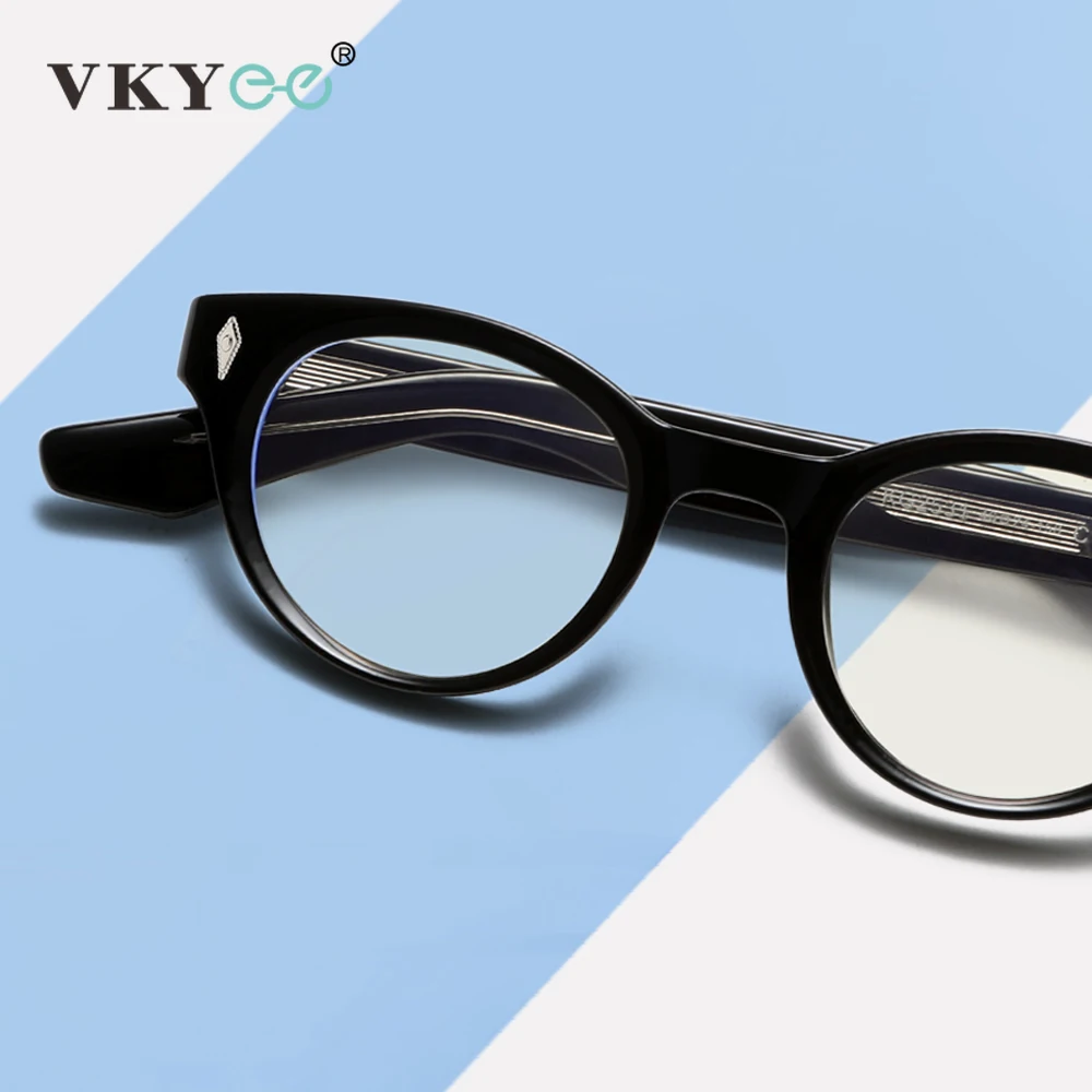 VKYEE New Personalized Fashion Simple Design Photochromic Anti-Blue Light Reading Glasses Customizable Prescription KG2531